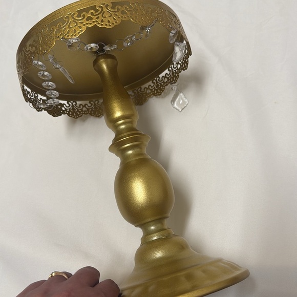 Elegant Gold Cake Stand with Crystal Accents #700 - Picture 4 of 4